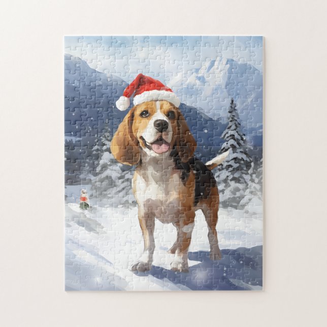 Beagle Christmas Jigsaw Puzzle (Vertical)