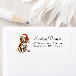 Beagle Christmas Light Return Address Label