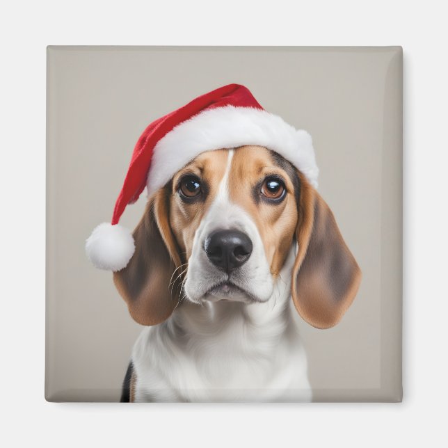 Beagle Christmas Magnet (Front)