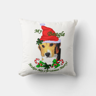 Beagle Christmas Merry Cushion