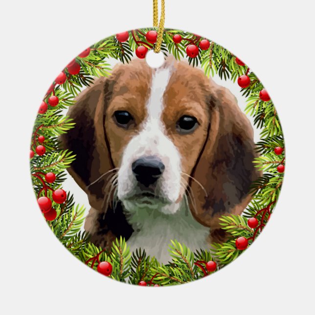 Beagle Christmas Ornament (Front)
