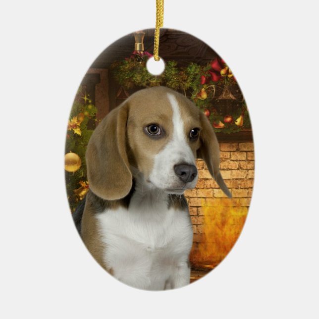 Beagle Christmas Ornament (Front)