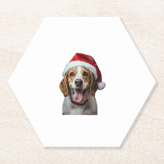 Beagle Christmas  Paper Coaster (Front)