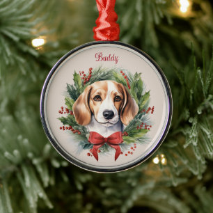 Beagle Christmas Pet Memorial Dog Breed Metal Ornament