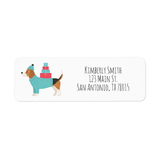 Beagle Christmas Return Address  Label (Front)