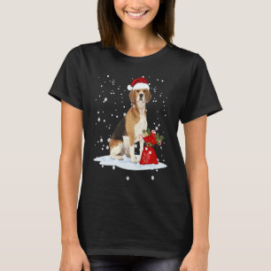 Beagle Christmas Santa Hat Animal Kids T-Shirt