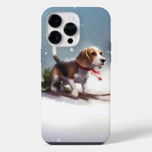 Beagle Christmas snow winter iPhone 14 Pro Max Case