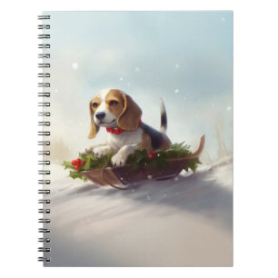 Beagle Christmas snow winter Notebook
