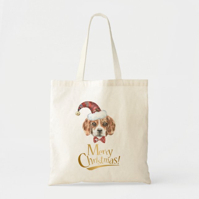 Beagle Christmas Tote (Front)
