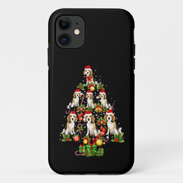 Beagle Christmas Tree  Beagle Dog Love Xmas Gift Case-Mate iPhone Case (Back)