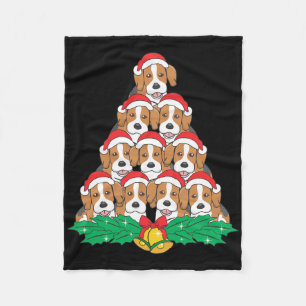 Beagle Christmas Tree Beagle Dog Lover Holidays Fleece Blanket
