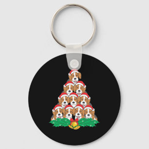 Beagle Christmas Tree Beagle Dog Lover Holidays Key Ring
