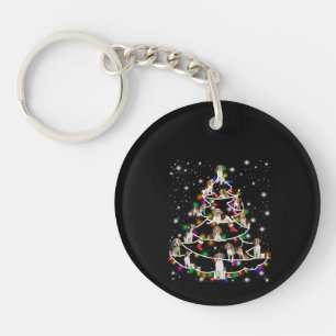 Beagle Christmas Tree Covered By Flashlight Key Ring