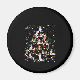 Beagle Christmas Tree Covered By Flashlight Magnet