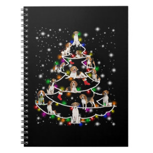 Beagle Christmas Tree Covered By Flashlight Notebook