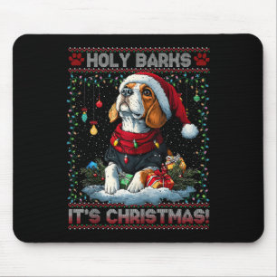 Beagle Christmas Tree Lights Decorations Dog Lover Mouse Pad