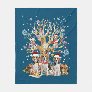 Beagle Christmas Tree Ornament For Dog Lover Fleece Blanket
