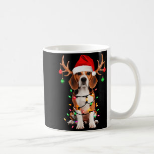 Beagle Christmas Tree Shirt Beagle Santa Hat Lover Coffee Mug