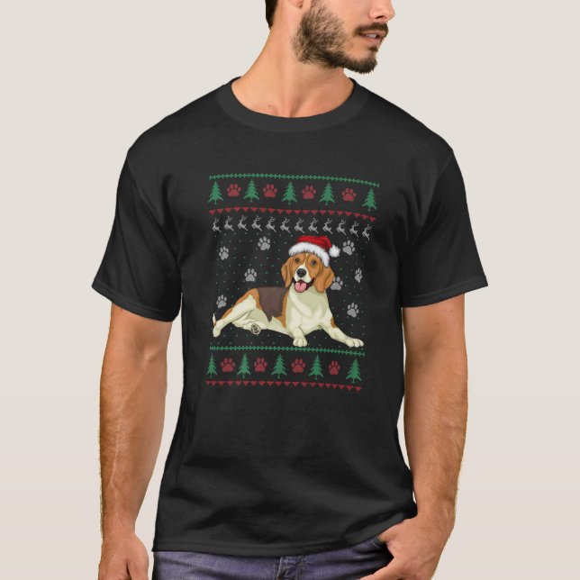 Beagle Christmas Ugly Sweater For Dog Lover Xmas (Front)