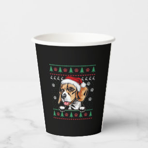 Beagle Christmas Uglyer Dog Xmas Oversized T-Shirt Paper Cups