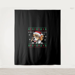 Beagle Christmas Uglyer Dog Xmas Oversized T-Shirt Tapestry