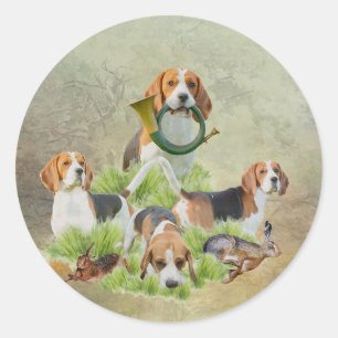 Beagle classic round sticker