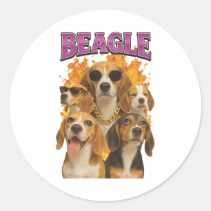 Beagle classic round sticker