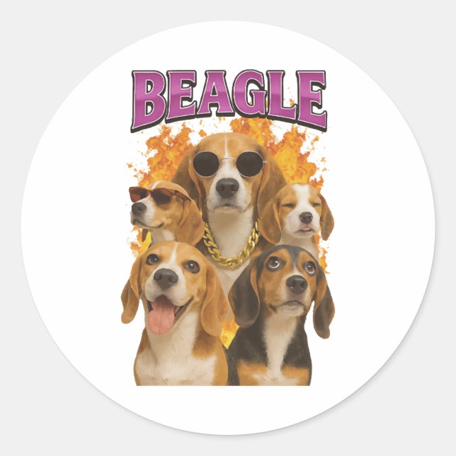 Beagle          classic round sticker (Front)