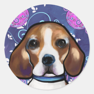 Beagle classic round sticker