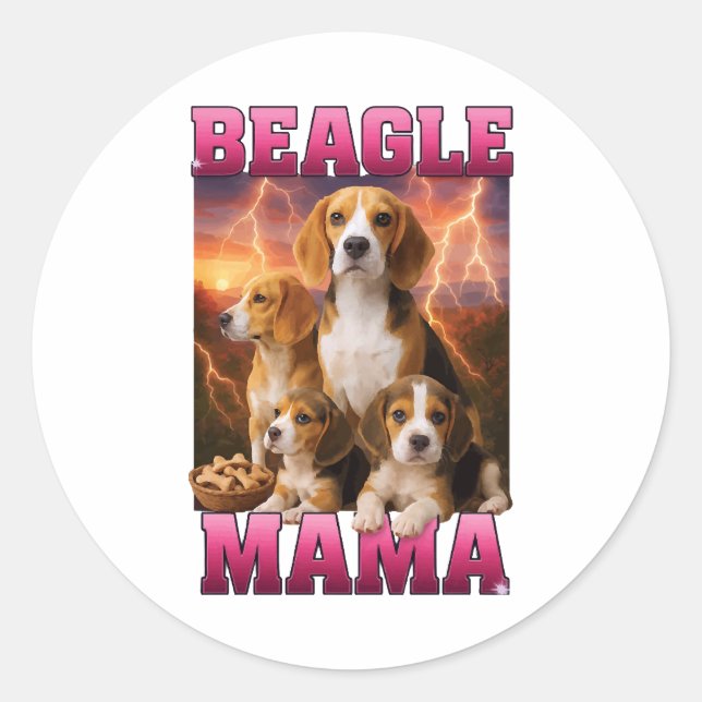 Beagle  classic round sticker (Front)
