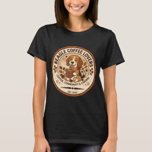 Beagle Coffee Lovers Club Retro Cafe Dog T-Shirt