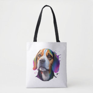 beagle colourful tote bag
