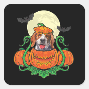 Beagle Costume Halloween Pumpkin Halloween Square Sticker
