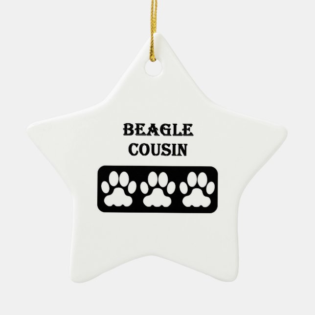 Beagle Cousin Ceramic Ornament (Front)