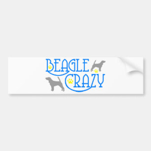 BEAGLE CRAZY BUMPER STICKER