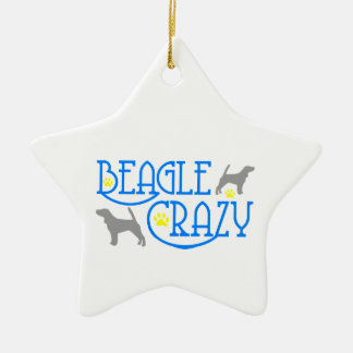 BEAGLE CRAZY CERAMIC TREE DECORATION