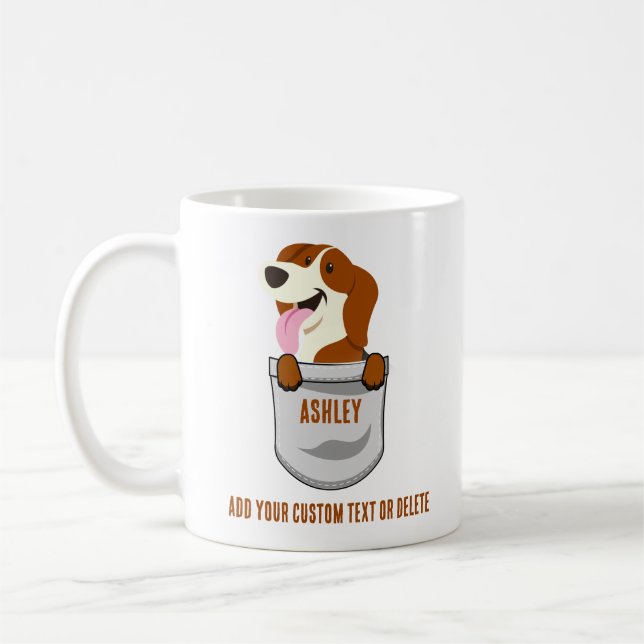 Beagle Cute Dog Dad Dog Mum Coffee Mug (Left)