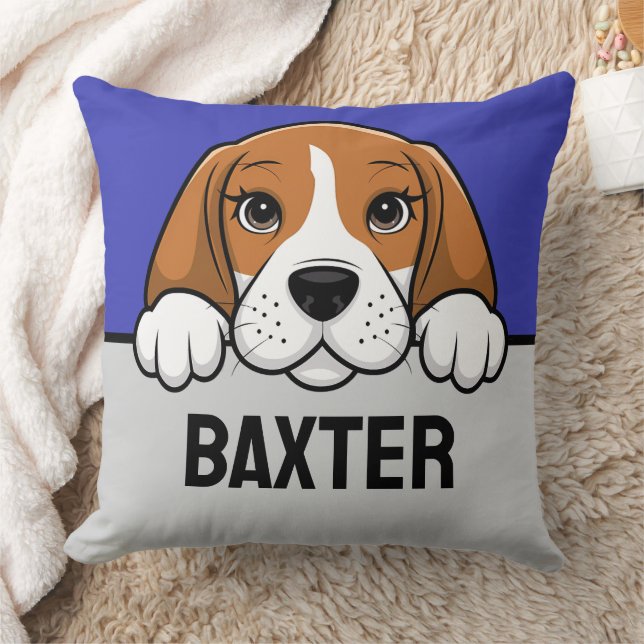 Beagle Cute Personalised Puppy Dog Lover Cushion (Blanket)