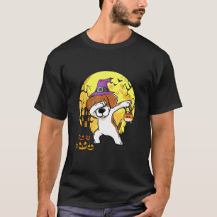 Beagle Dabbing Witch Pumpkin Dog Halloween T-Shirt