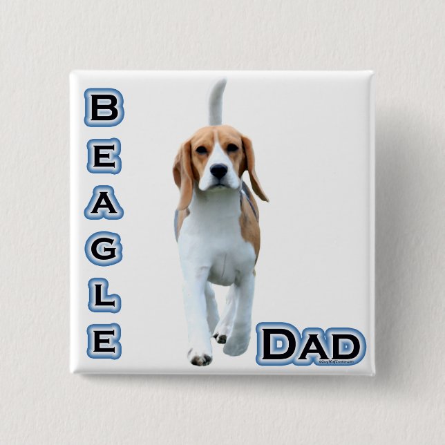 Beagle Dad 4 15 Cm Square Badge (Front)