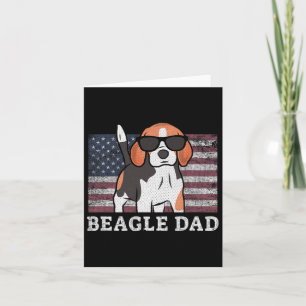 Beagle Dad American Flag 4th Of July Patriotic Bea Card