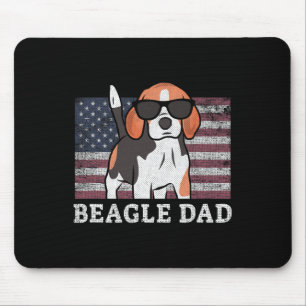 Beagle Dad American Flag 4th Of July Patriotic Bea Mouse Pad