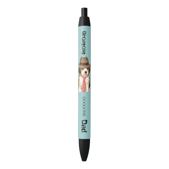 Beagle Dad Black Ink Pen (Front Vertical)