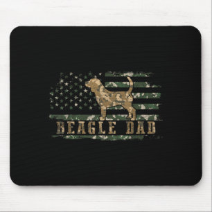 Beagle Dad Camo American Flag Camouflage USA Dog Mouse Pad