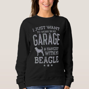 Beagle Dad Car Garage Hangout Men Sweatshirt