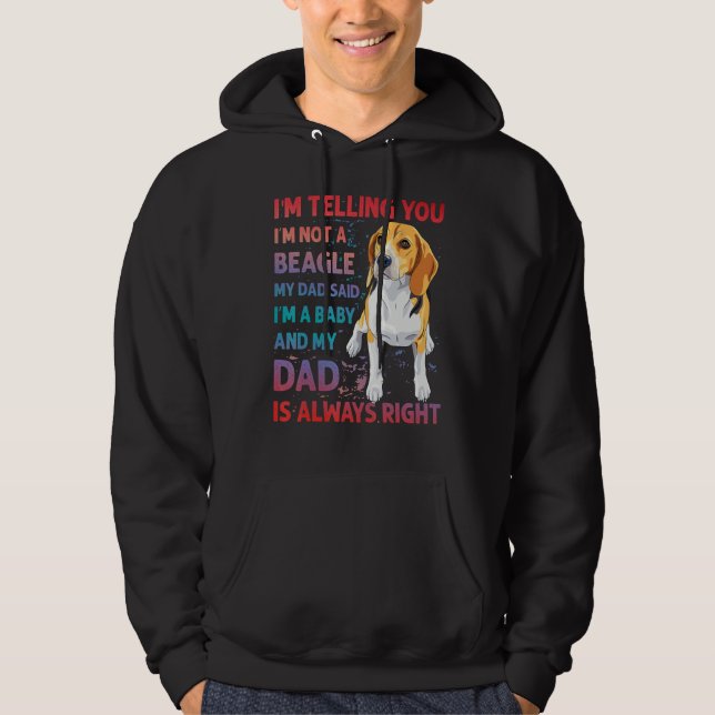 Beagle Dad dog funny saying Hoodie (Front)