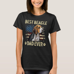 Beagle Dad Dog Lovers American Flag 4th Of July T-Shirt