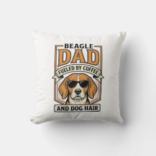 Beagle Dad Fuelled by Coffee and Dog Hair Shirt_1 Cushion