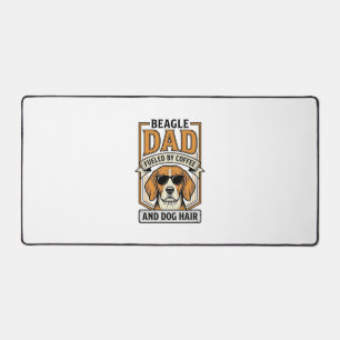 Beagle Dad Fuelled by Coffee and Dog Hair Shirt_1 Desk Mat