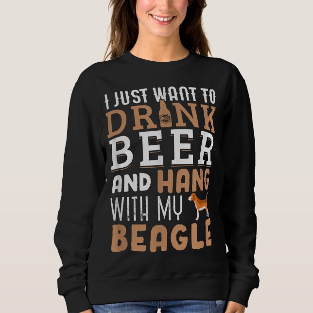 Beagle Dad Funny Father's Day Dog Lover Gift Beer Sweatshirt (Front)